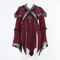 Image 2 of OZZON: Butterfly Autumn Garden Top (Dark Red)