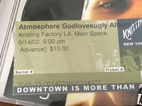 Image 3 of ATMOSPHERE GOD LOVES UGLY CD & TICKET STUB - LOS ANGELES KNITTING FACTORY 6/14/02