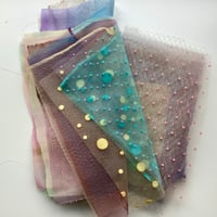 Image 2 of Hand-painted/dyed sheer and semi-sheer fabric scraps