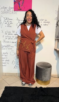 Image 1 of Coordinato mattone gilet+pantalone