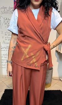 Image 7 of Coordinato mattone gilet+pantalone