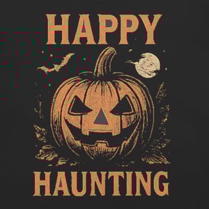 Image of Happy Haunting Halloween Shirt | Cute Ghost Tee | Retro Spooky Season Graphic T-Shirt