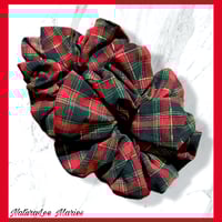 Image 1 of Christmas Red and Green Plaid Holiday XL Scrunchie
