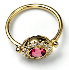 Image of Pink Tourmaline and Diamond Ring