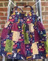 Image 3 of Autumn Woodland Creatures Patchwork Dress 2t