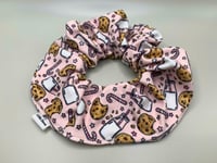 Milk & Cookies on Pink Scrunchie