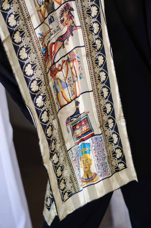 Image of Vintage Egyptian Dreamscape Silk Scarf