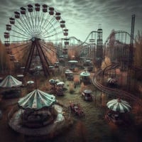 Image 1 of closed funfair