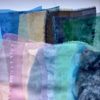 Image 4 of Hand-dyed sheer silk fabric scraps