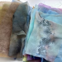 Image 2 of Hand-dyed sheer silk fabric scraps