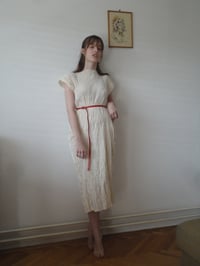 Image 4 of raw cotton gauze DRESS // sleeveless, in its natural color