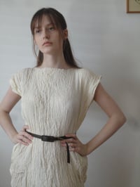 Image 3 of raw cotton gauze DRESS // sleeveless, in its natural color