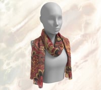 Image 1 of Autumn Leaves Long Silk Scarf