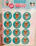 Gingerbread boy with candy cane  - Spiced gumdrop micro-scent scratch n sniff