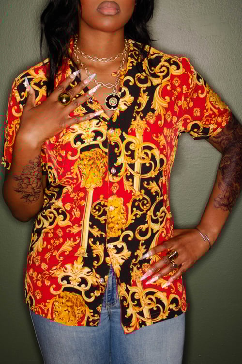 Image of Vintage Jhonni Baroque Button Up Blouse