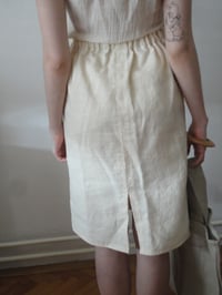 Image 1 of natural hemp SKIRT // with elastic waist and slit behind, in creme or natural 