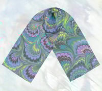 Image 2 of Pretty Peacock Long Silk Scarf