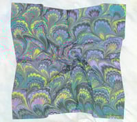 Image 2 of Pretty Peacock Square Silk Scarf