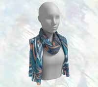 Image 1 of Peace Doves Long Silk Scarf