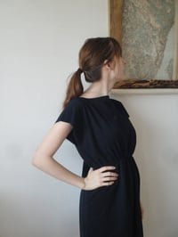 Image 3 of raw cut cotton jersey DRESS // sleeveless, with elastic waist, in different colors