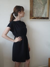 Image 1 of raw cut cotton jersey DRESS // sleeveless, with elastic waist, in different colors