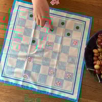 Image 1 of Checkerboard draughts board game printed cotton napkin