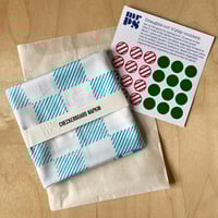 Image 3 of Checkerboard draughts board game printed cotton napkin