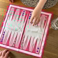 Image 1 of Backgammon board game printed cotton napkin