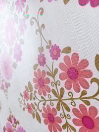Image 5 of 1960s Vintage Crown Wallpaper Rolls - Hippie Groovy Floral Flower Power MCM Retro 1970s - (Set of 2)