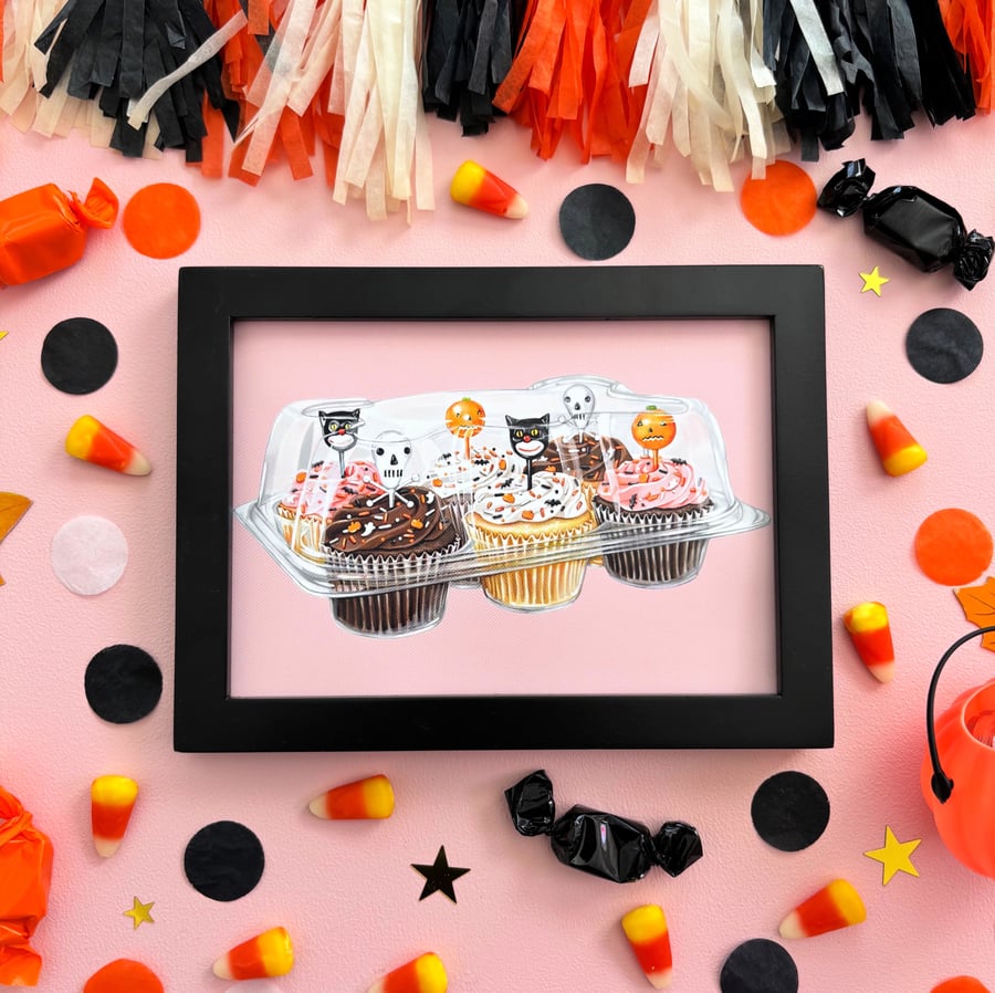 Image of Halloween cupcakes 5x7 mini print