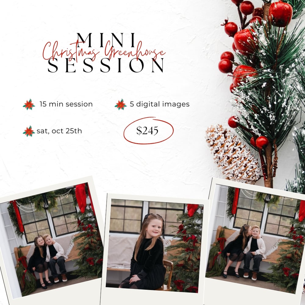Image of Christmas Greenhouse Mini Session 10/25