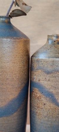 Image 4 of Speckled Light Blue Bottle Vases – Set of Two