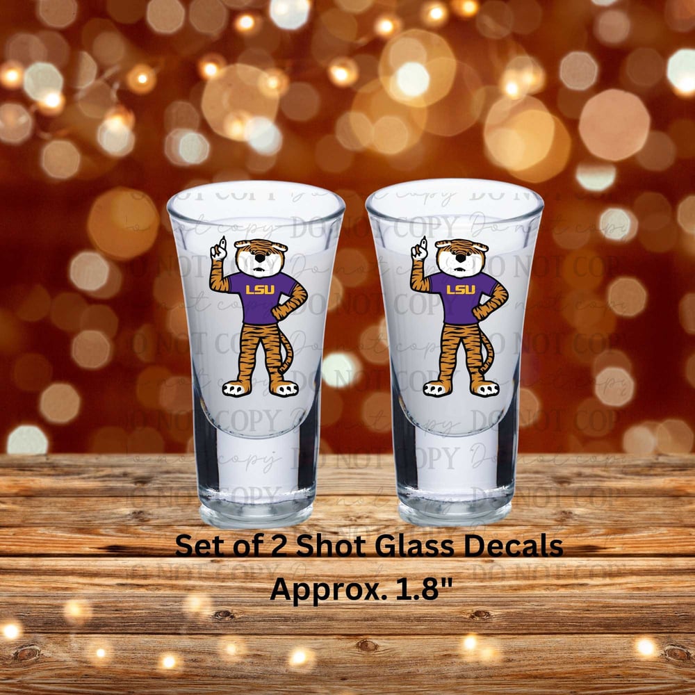 Image of LSU College Football Uv Dtf Wrap or Shot Glass Decals  