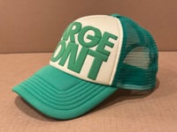 Image 2 of large font trucker (white/green)