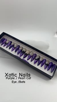 Image 1 of Purple Bat Nail Set
