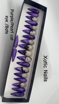 Image 2 of Purple Bat Nail Set