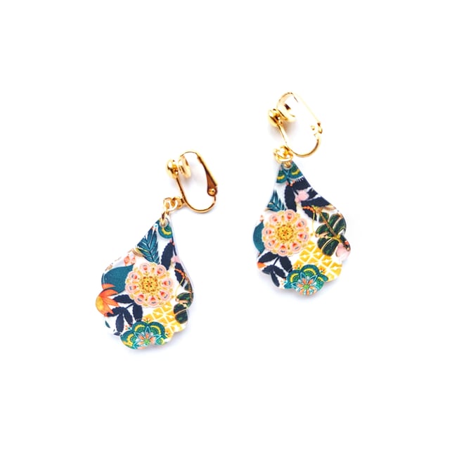 Geneva Fall Floral Earrings | Clip - on
