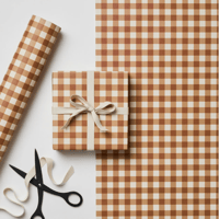 kinshipped - cinnamon gingham wrap {2 sheets}
