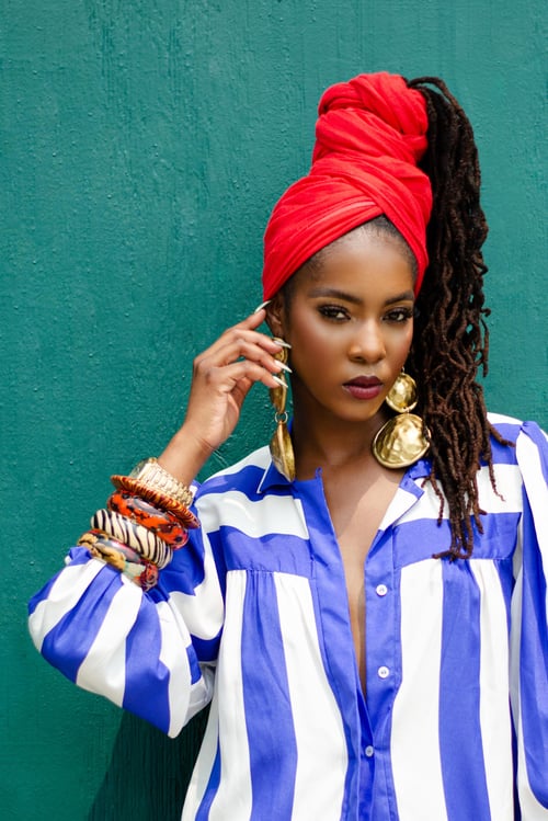 Image of Vintage Bianca Bold Cobalt Stripes Blouse