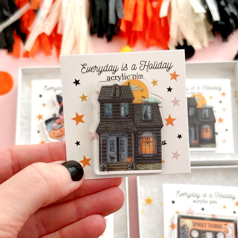 Image of Haunted House acrylic pin 