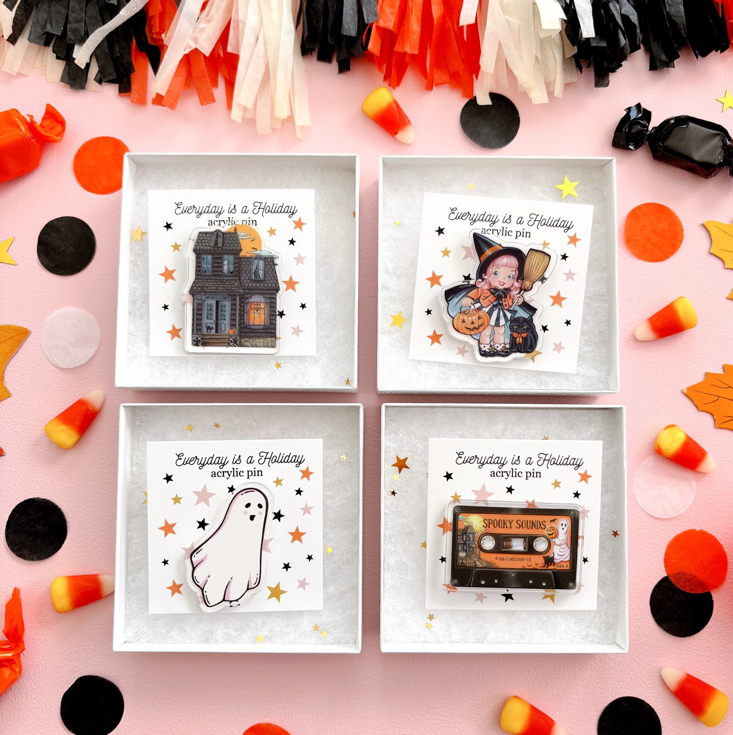Image of Trick or Treat Witch acrylic pin 