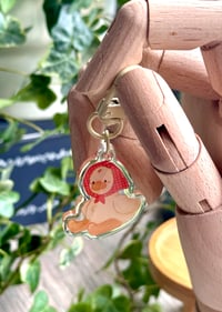 Image 1 of Red headscarf goose keychain