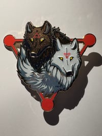 Image 2 of Black And White Dogs Enamel Pin (In Stock)