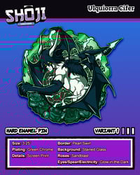 Image 3 of Emo Villain Enamel Pin (In Hand)