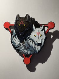 Image 3 of Black And White Dogs Enamel Pin (In Stock)