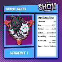 Image 4 of Black And White Dogs Enamel Pin (In Stock)