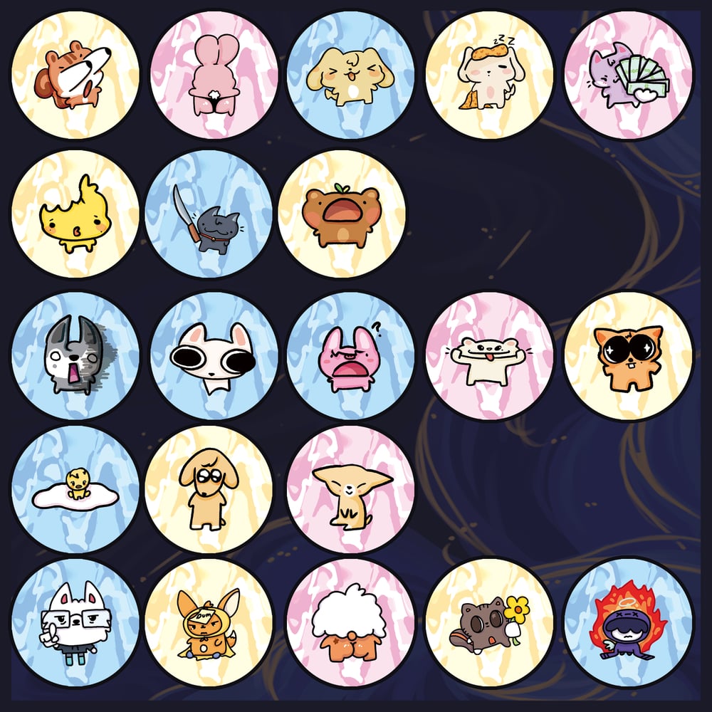 Image of !! NEW !! Aniteez/Skzoo/Ppulbatu Holo Badges