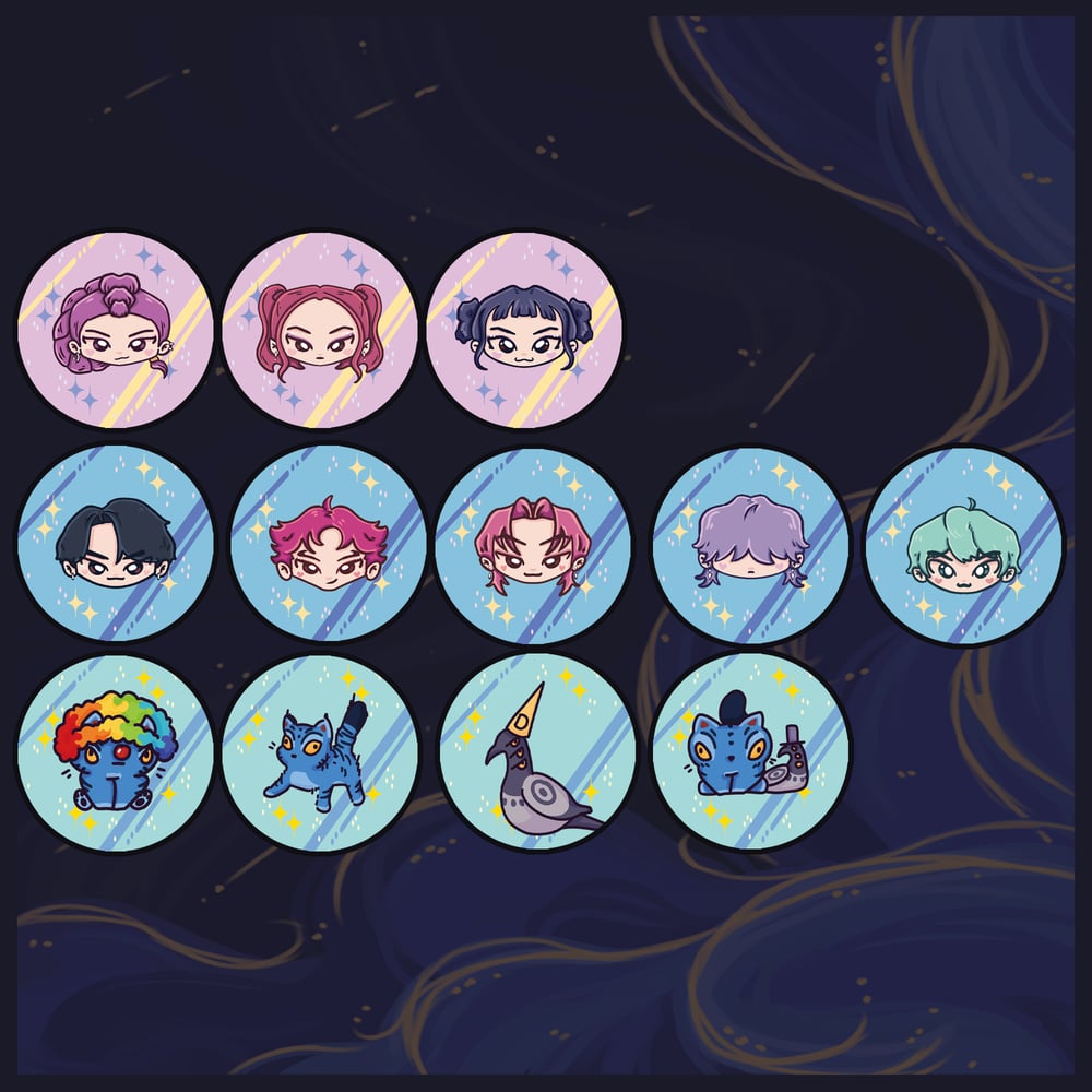 Image of !! NEW !! KPOP Demon Hunters Holo Badges