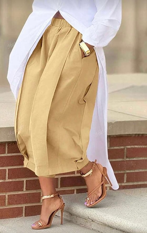 Image of Khaki Barrel Pants 