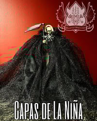 Image 1 of Capa de La Niña – Black Glitter Veil with Gem Brooch